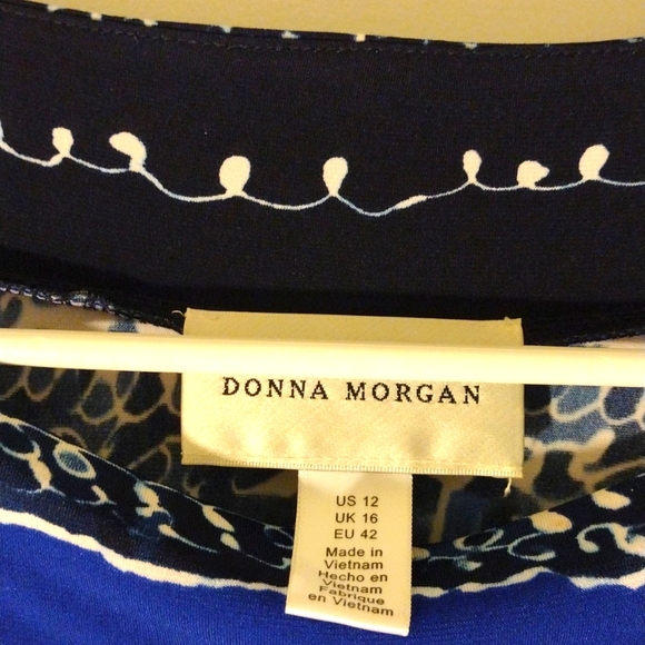 Donna Morgan Blue Pattern Dress - Picture 3 of 3
